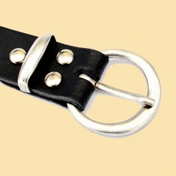 Preview: Klassischer Gürtel 3 cm - Spaltleder  - schwarz - 1